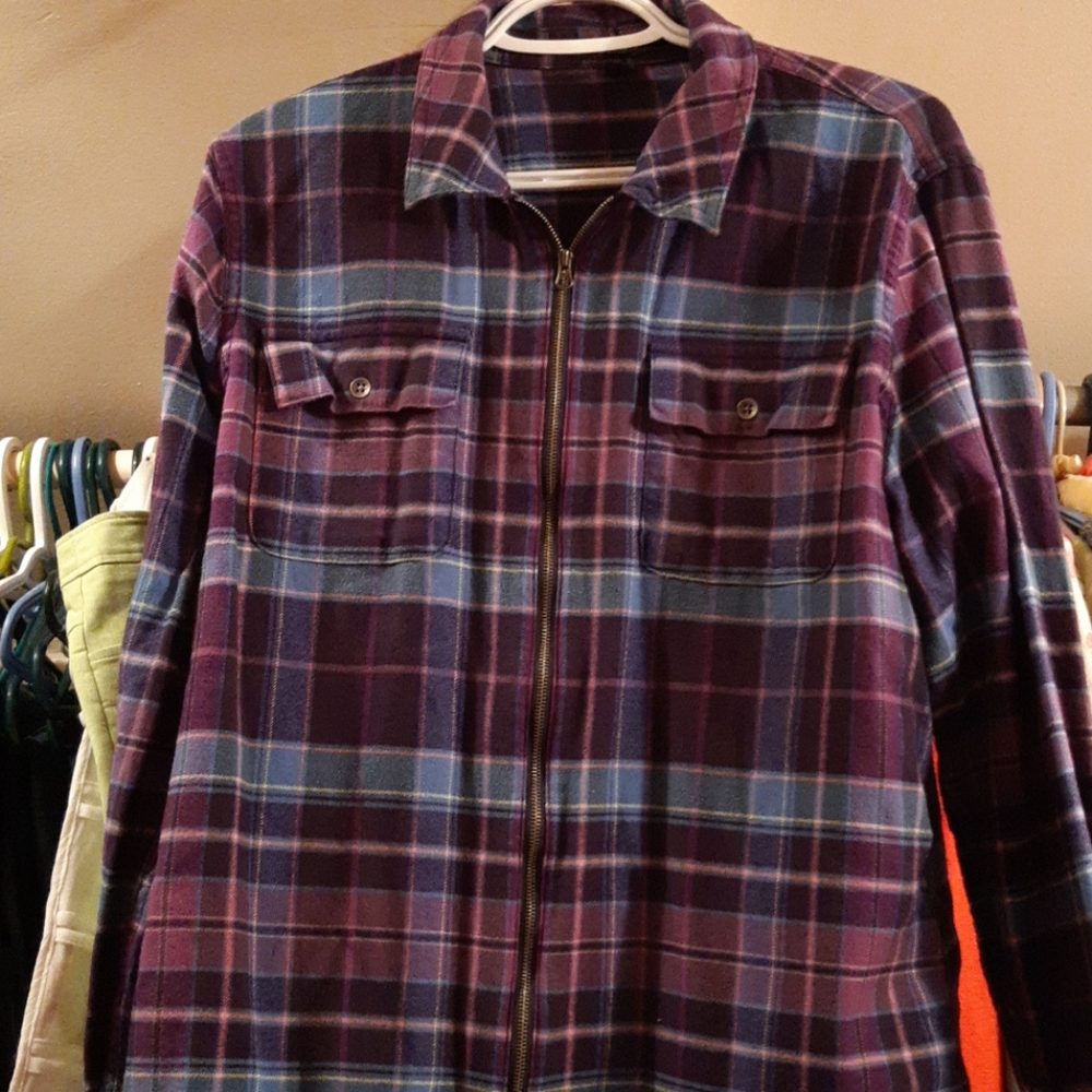 CHAPS zippered flannel shirt XL